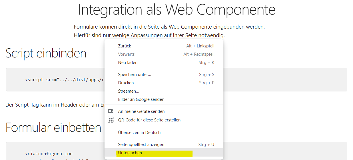 Wie man die Entwicklertools öffnet (Beispiel Chrome)